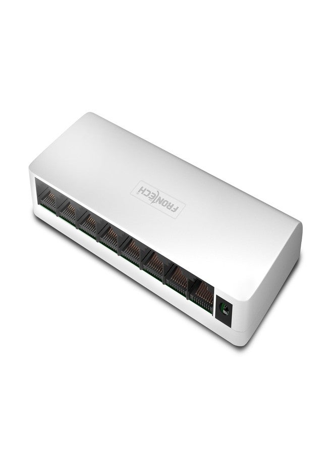 Frontech 8-Port Fast Ethernet Switch | 10/100 Mbps | Plug & Play | Desktop/Wall-Mountable | Reliable Wired Network for Home & Office (NC-0050) - Image 1